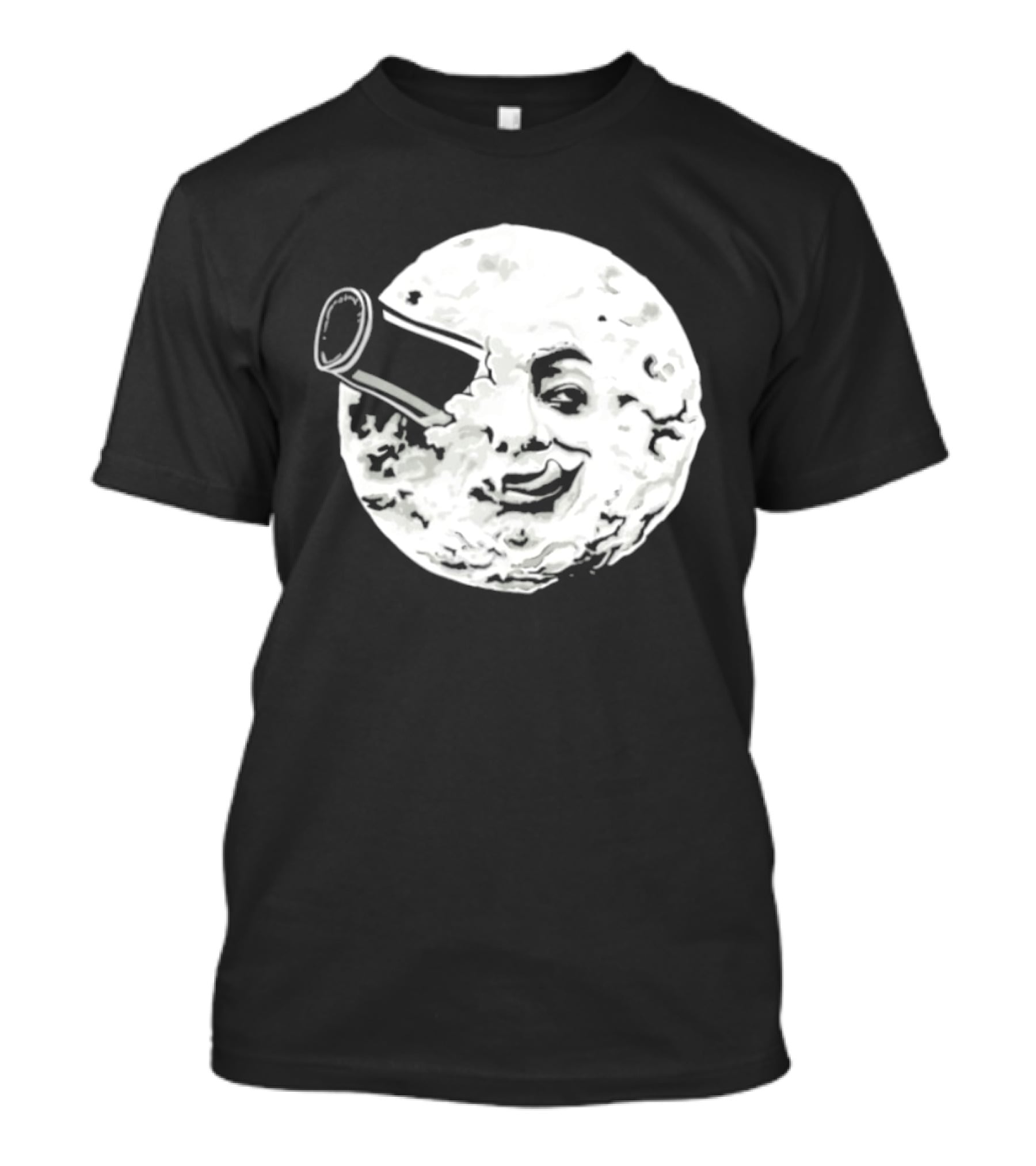 A Creamy Trip To The Moon Face Icon Rocket Classic Vintage Movie Scene T-Shirt