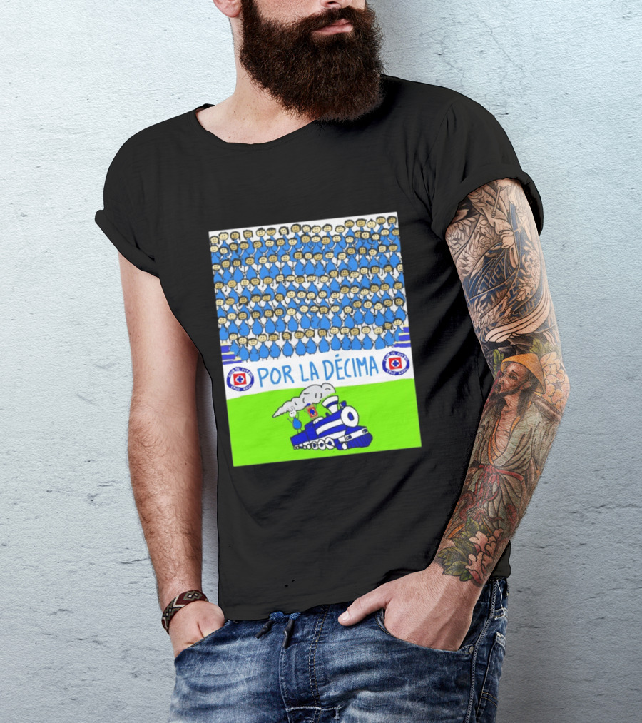 Crowd Celebrating Por La Décima With Train And Cruz Azul T-Shirt