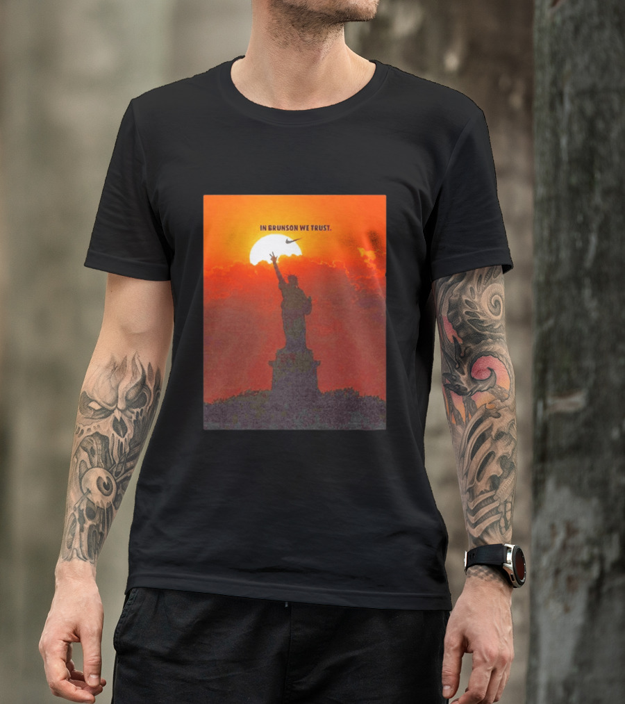 In Brunson We Trust New York Knicks Nike Liberty Sunset T-Shirt