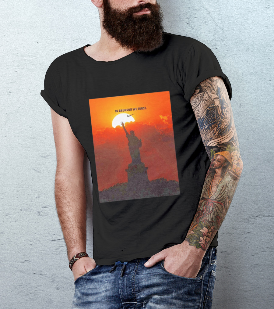 In Brunson We Trust New York Knicks Nike Liberty Sunset T-Shirt