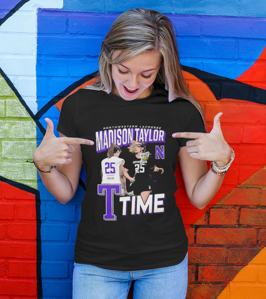 Northwestern Lacrosse Madison Taylor 25 Time T-Shirt