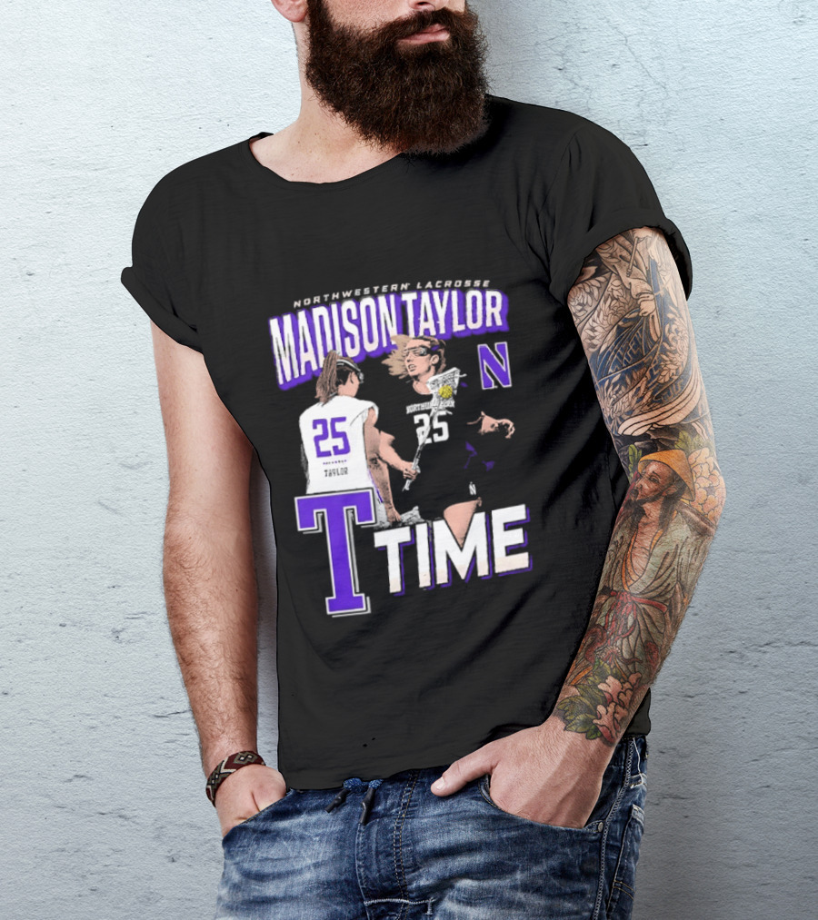 Northwestern Lacrosse Madison Taylor 25 Time T-Shirt
