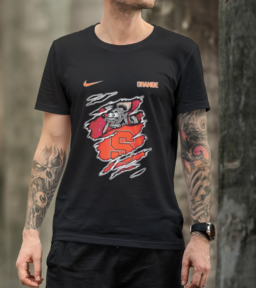 Nike Syracuse Orange S Logo Rat Fink Built To Not Bow T-Shirt