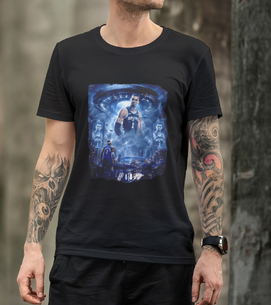 Victor Wembanyama Spurs Vs OKC Thunder Epic Double Overtime Showdown Game 1 T-Shirt