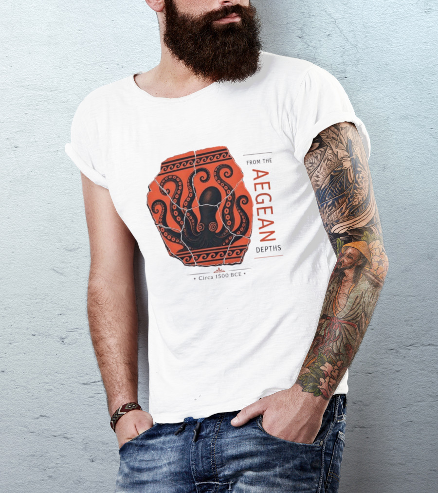 Ancient Aegean Octopus From The Aegean Depths Circa 1500 BCE T-Shirt