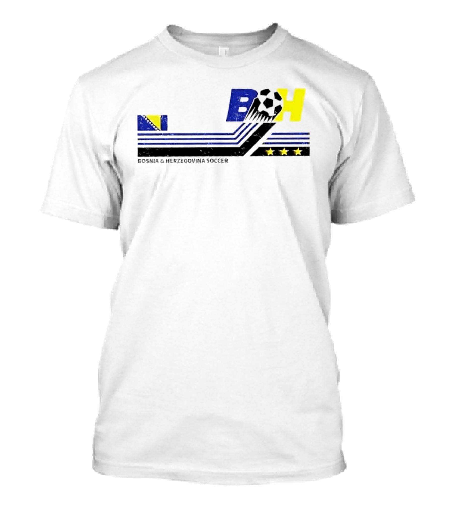 Bosnia Herzegovina Soccer BH Flag Three Stars Football T-Shirt
