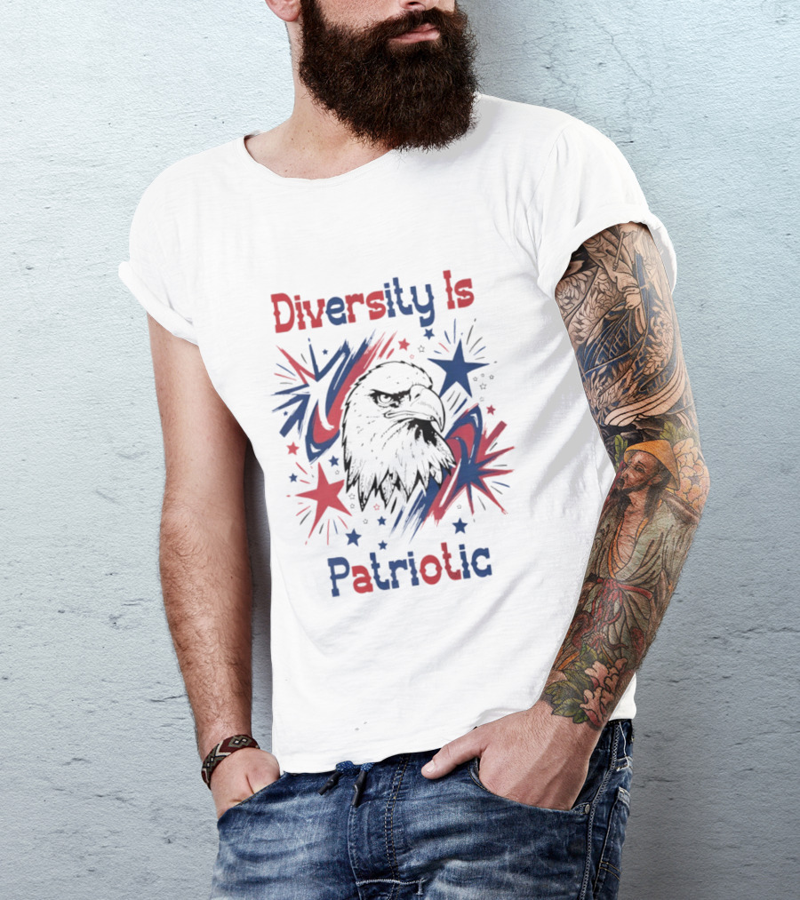 Diversity Is Patriotic Eagle Stars Fourth Of July T-Shirt