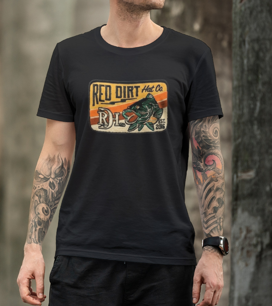 Red Dirt Hat Co Fish Patch RDH Est 2016 T-Shirt