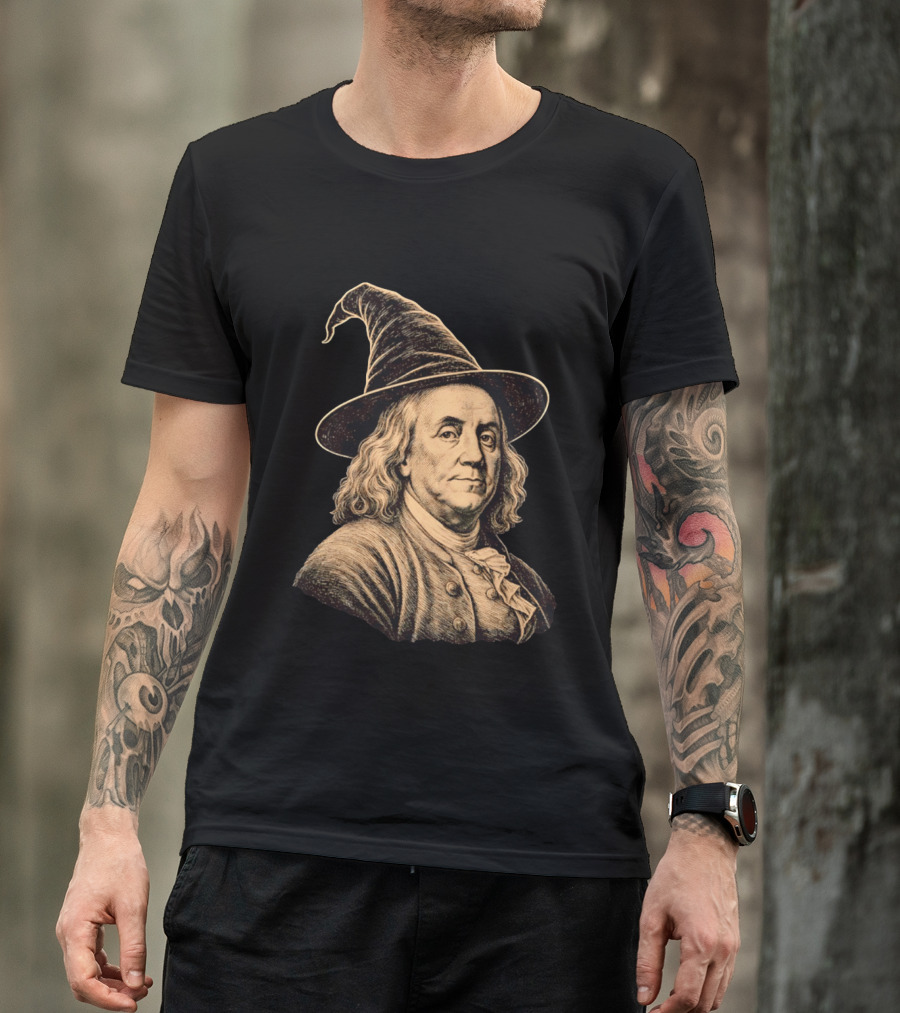Wizard Benjamin Franklin Witch Hat T-Shirt