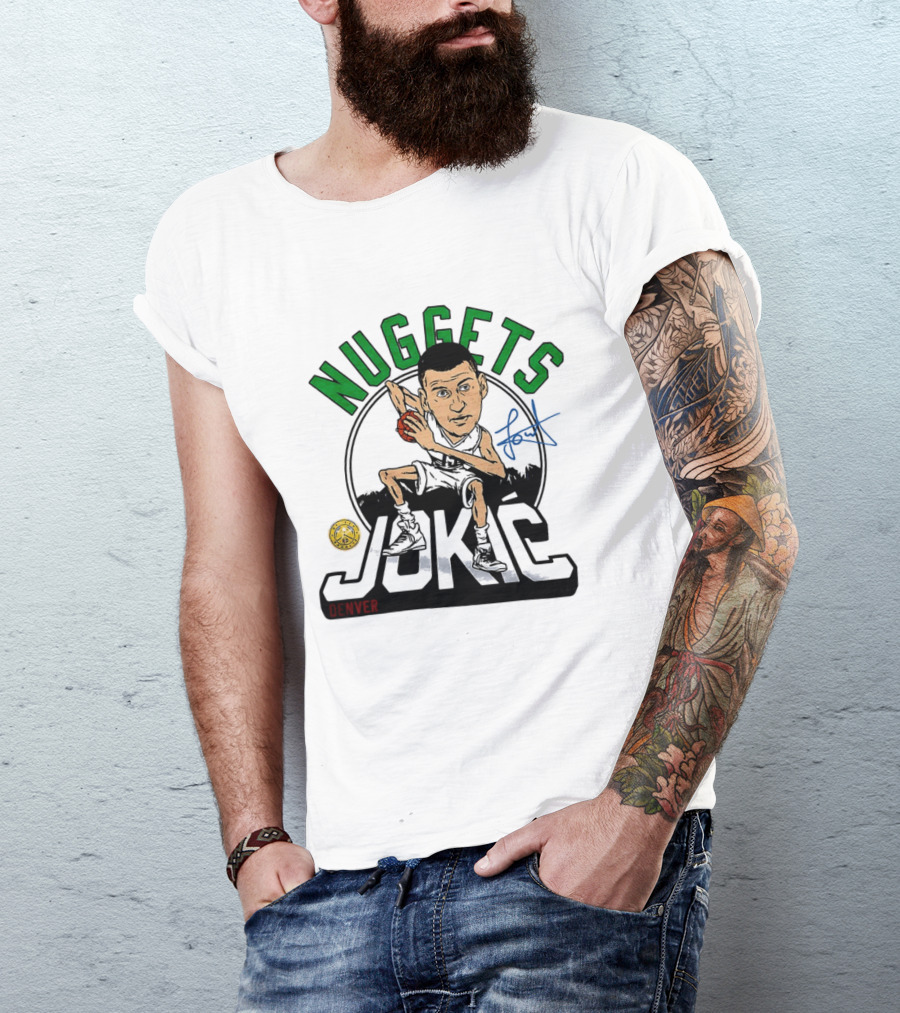 Nuggets Denver Jokic Basketball Caricature T-Shirt