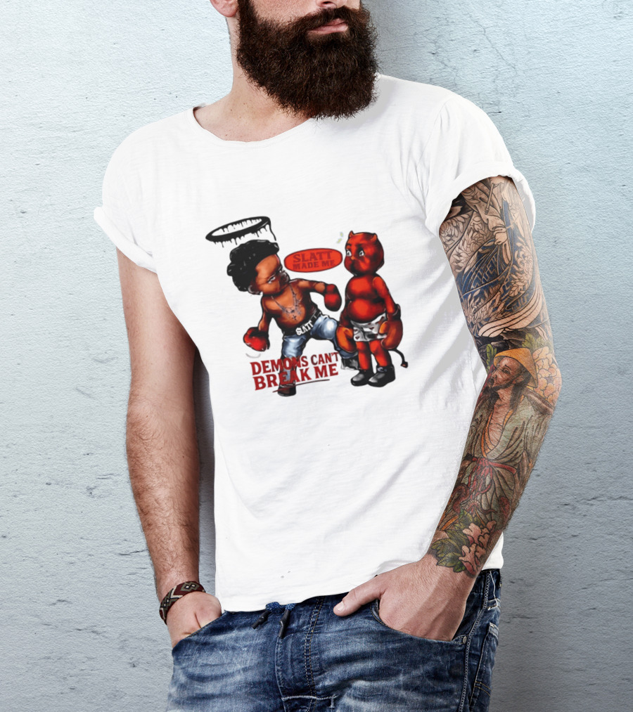 Demons Can't Break Me Slatt Made Me Boxing Halo Devil T-Shirt