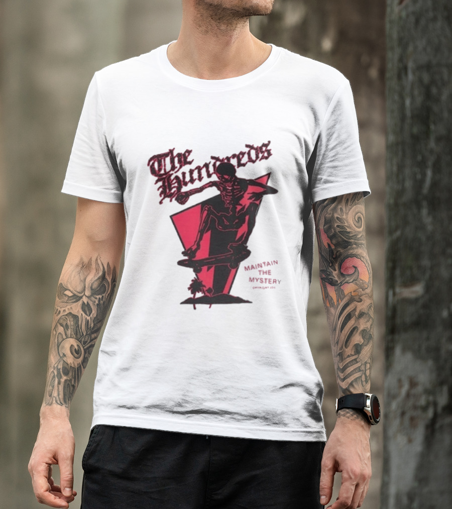 The Hundreds Skeleton Skateboarding Maintain The Mystery T-Shirt