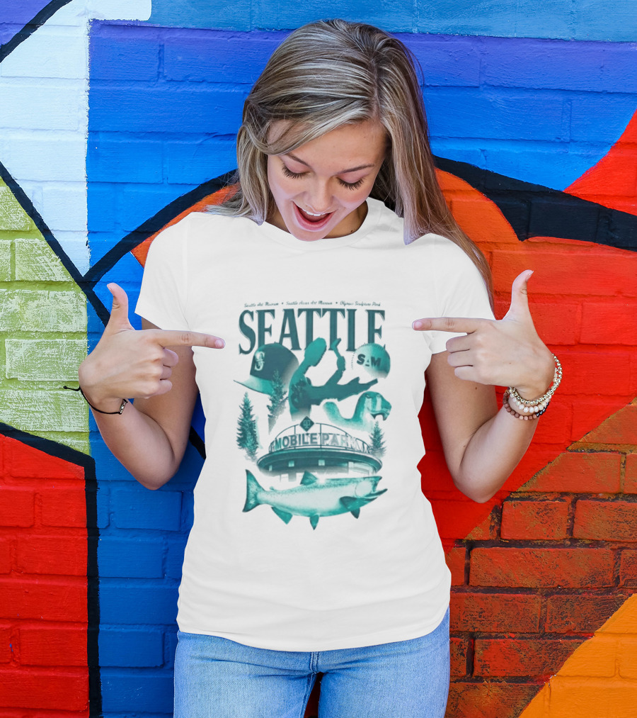 Seattle Mariners SAM Museum Olympic Sculpture Park Salmon T-Shirt