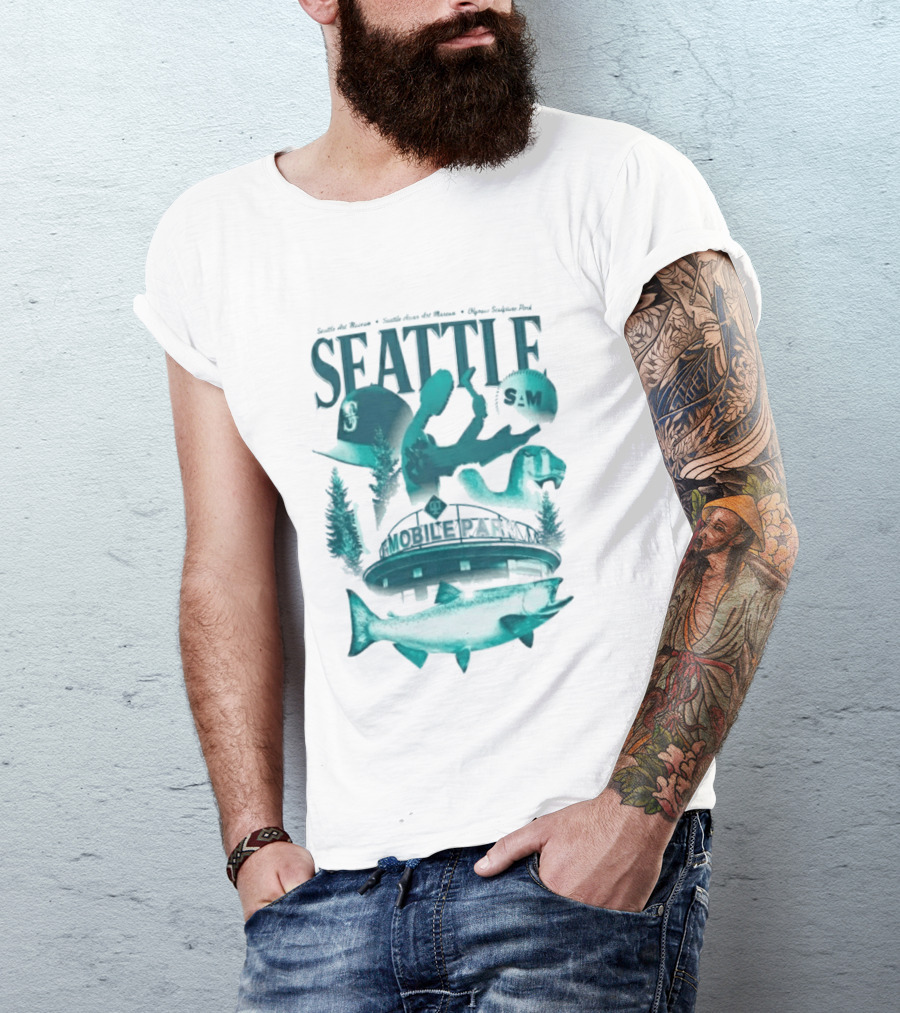 Seattle Mariners SAM Museum Olympic Sculpture Park Salmon T-Shirt