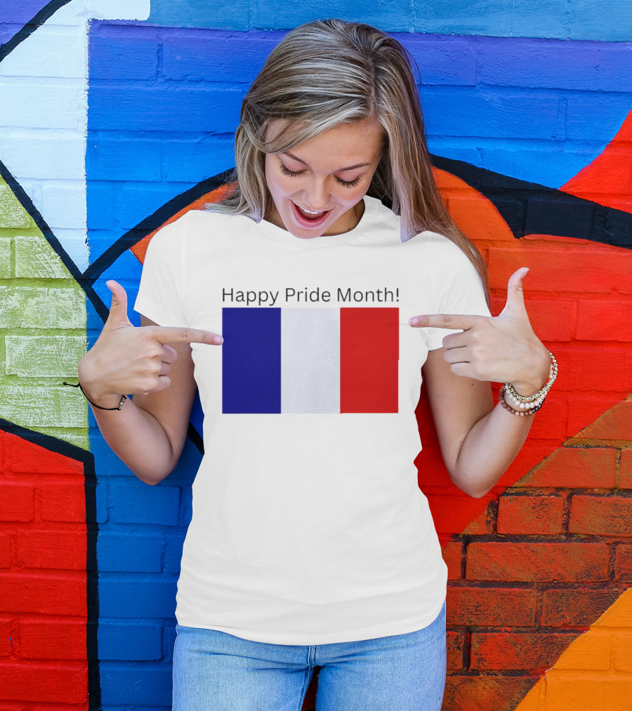 Happy Pride Month France Flag Celebration T-Shirt