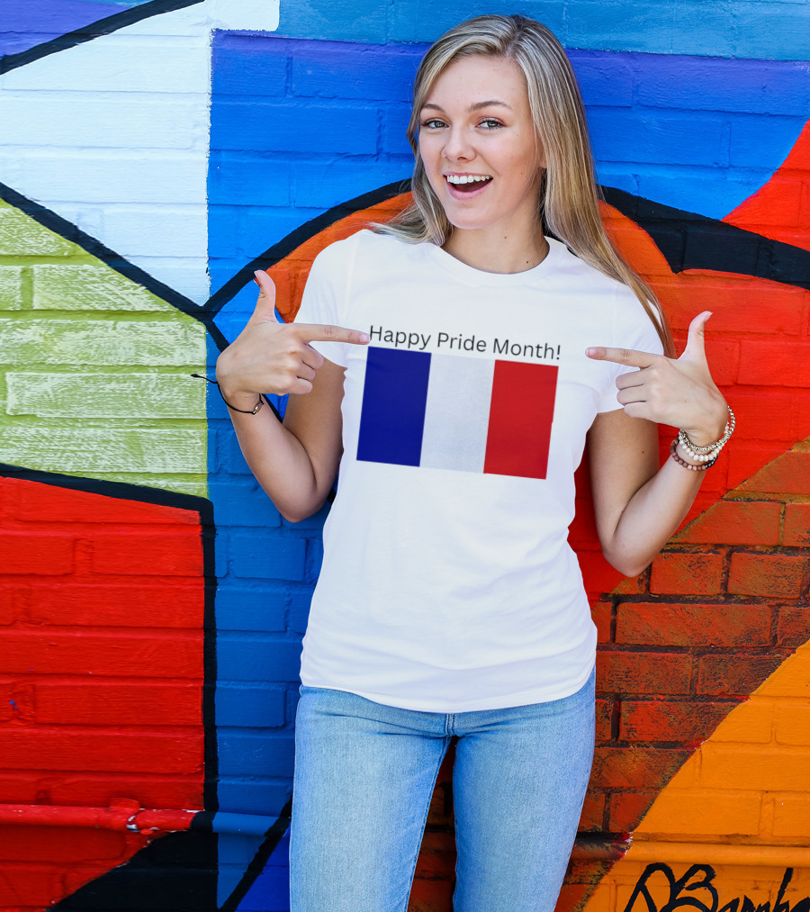 Happy Pride Month France Flag Celebration T-Shirt