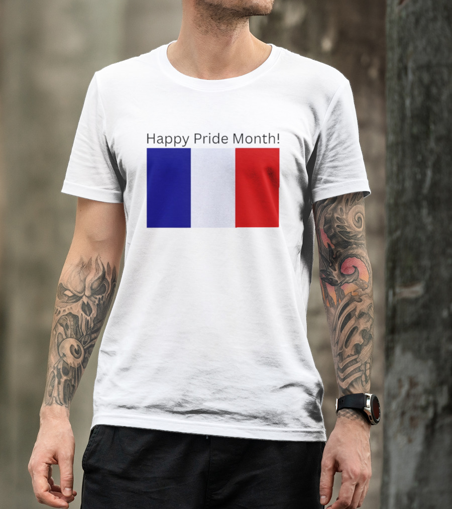 Happy Pride Month France Flag Celebration T-Shirt