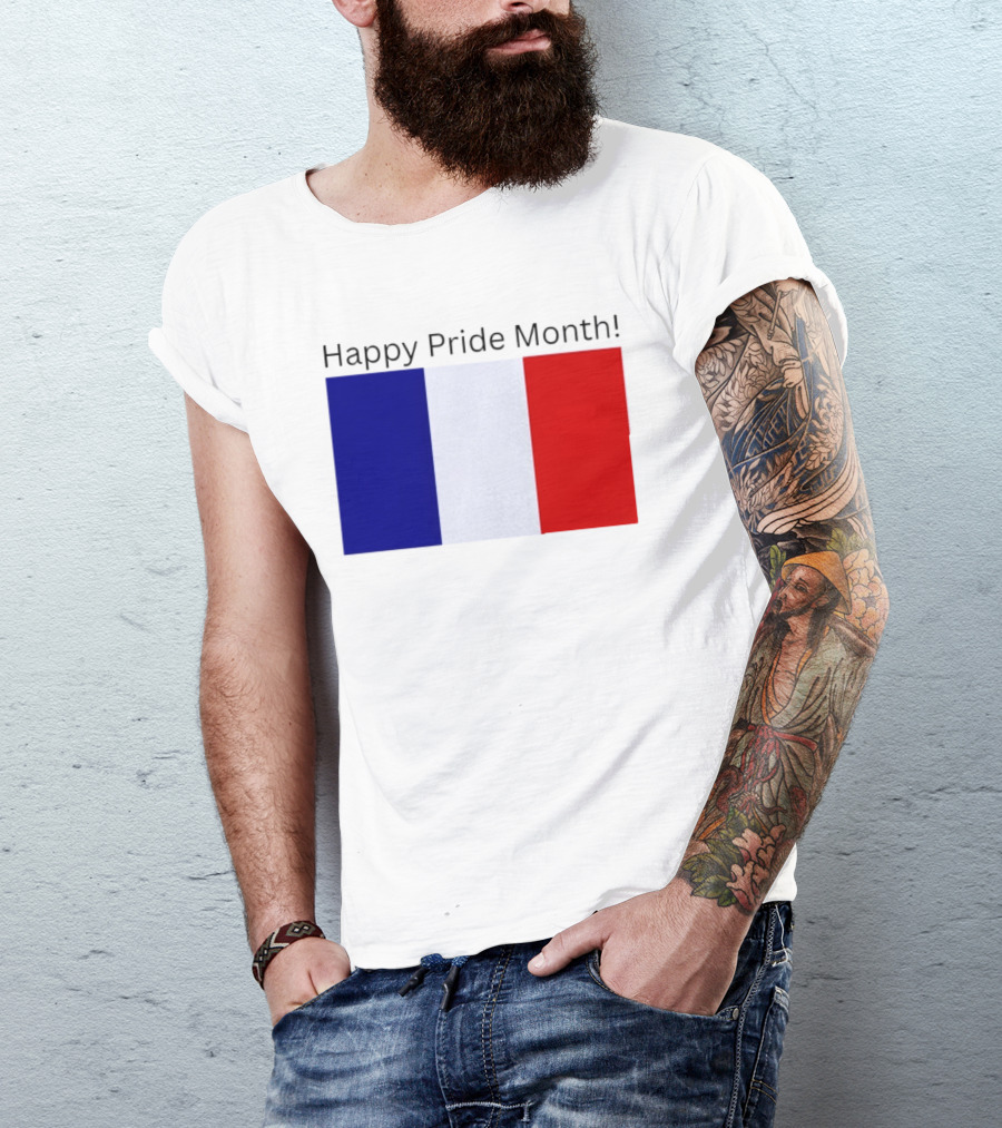Happy Pride Month France Flag Celebration T-Shirt