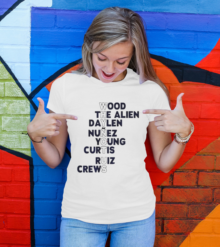 Washington Baseball Players Wood The Alien Daylen Nuñez Young Curtis Ruiz Crews Why Not Us T-Shirt