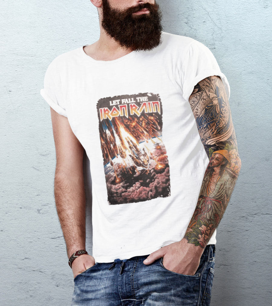 Let Fall The Iron Rain Outer Space Meteor Invasion Explosion T-Shirt