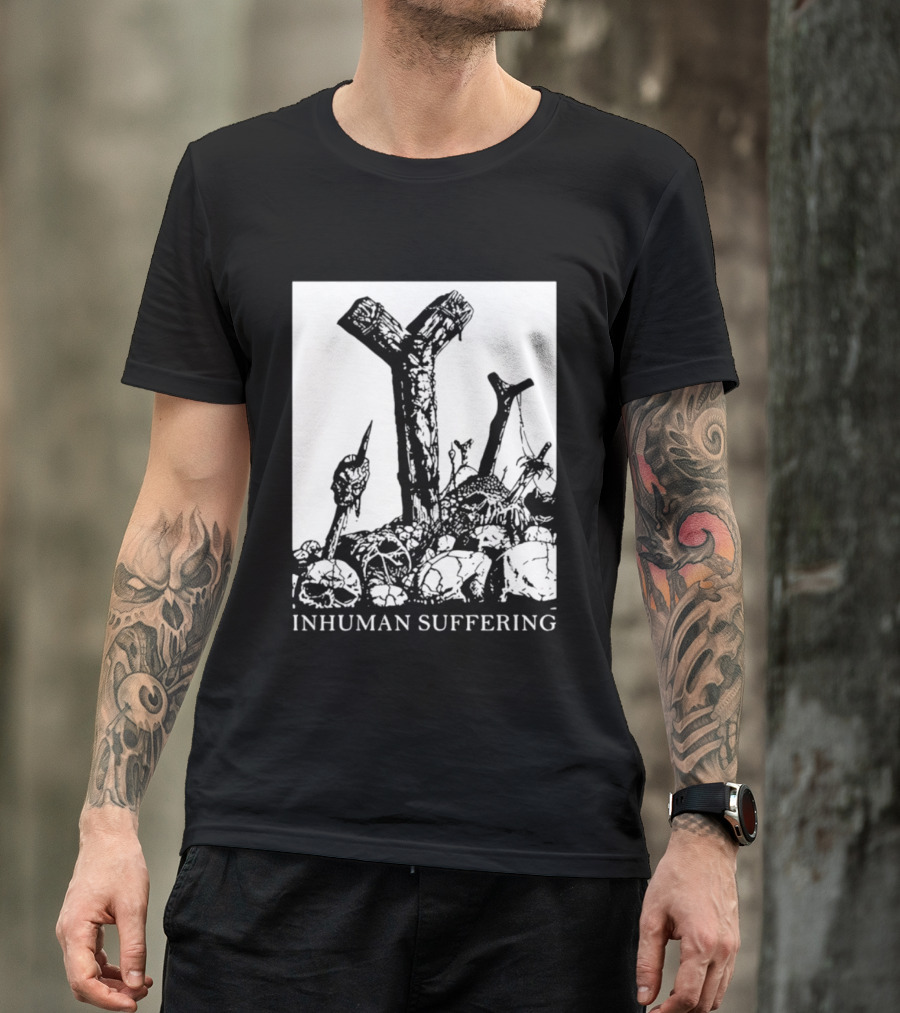 Death Metal Black Metal Extreme Metal Gothic Inhuman Suffering Skulls Swords T-Shirt