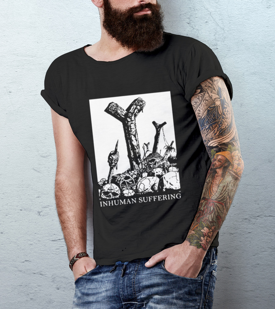 Death Metal Black Metal Extreme Metal Gothic Inhuman Suffering Skulls Swords T-Shirt