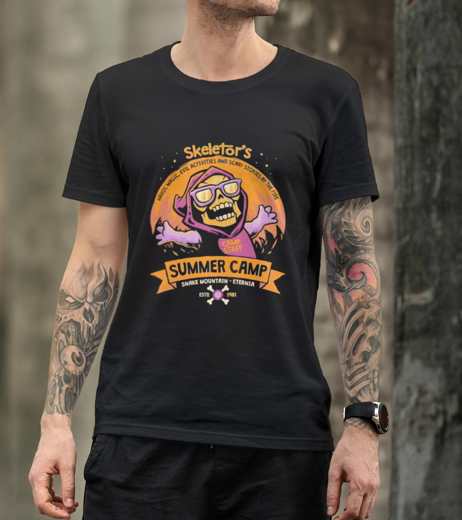 Skeletor's Summer Camp Havoc Magic Evil Activities Scary Stories Snake Mountain Eternia Estd 1981 T-Shirt