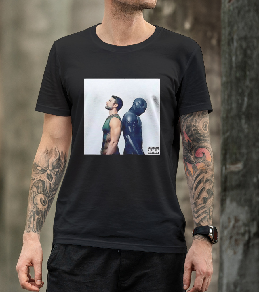 The Deep And Black Noir The Boys Parental Advisory Iconic Character Duo T-Shirt