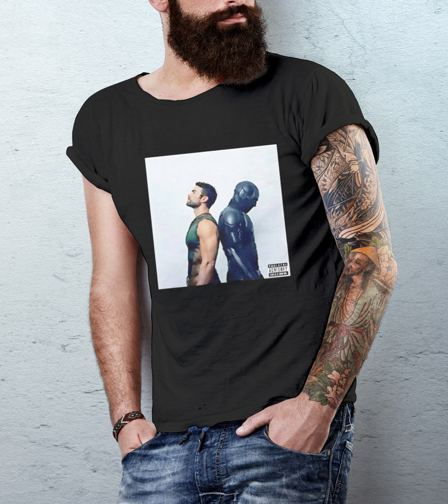 The Deep And Black Noir The Boys Parental Advisory Iconic Character Duo T-Shirt
