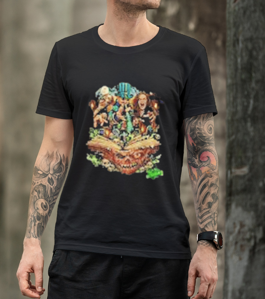 The Necronomicon Outbreak JCW Voodoo Graveyard Horror Skull Book T-Shirt