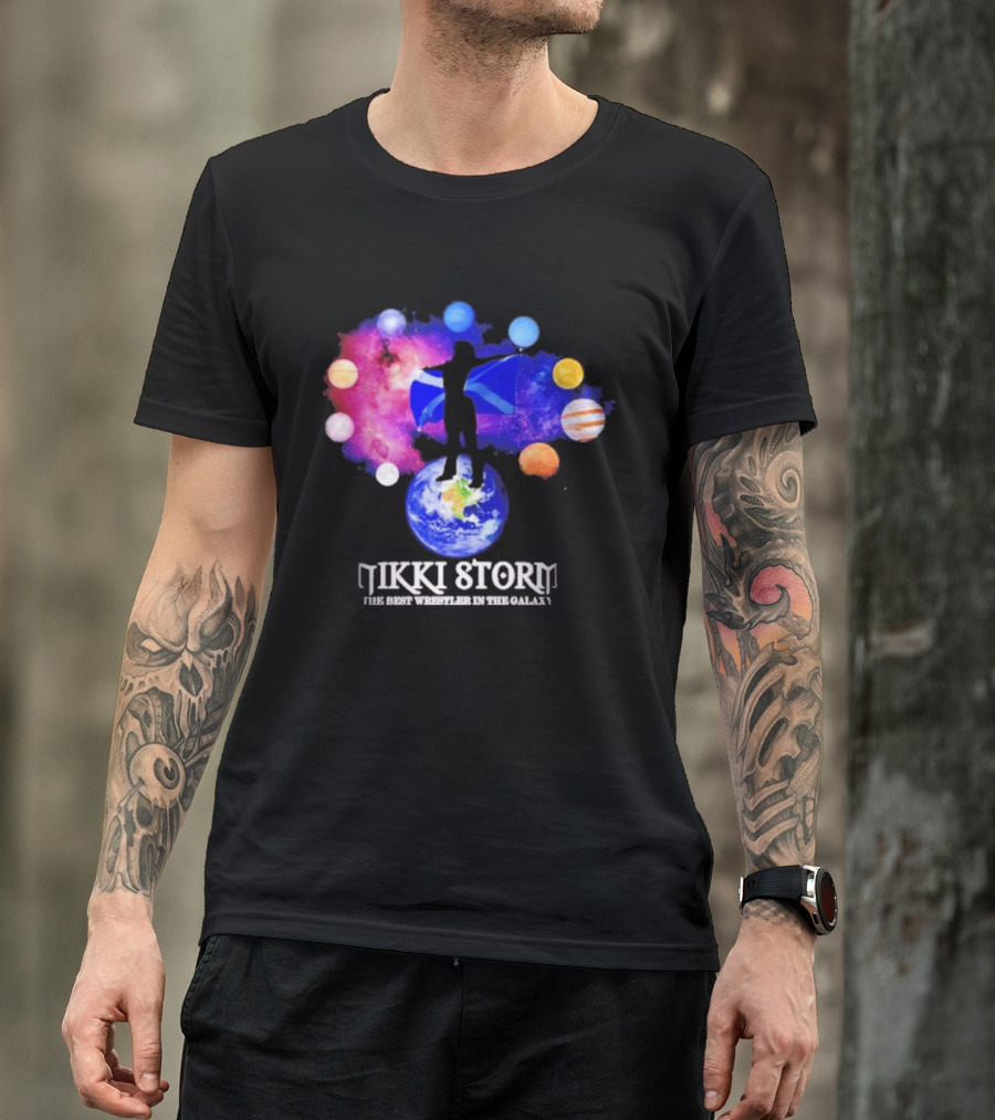 Nikki Storm Best Wrestler Galaxy Scotland Planets Cosmic Flag T-Shirt