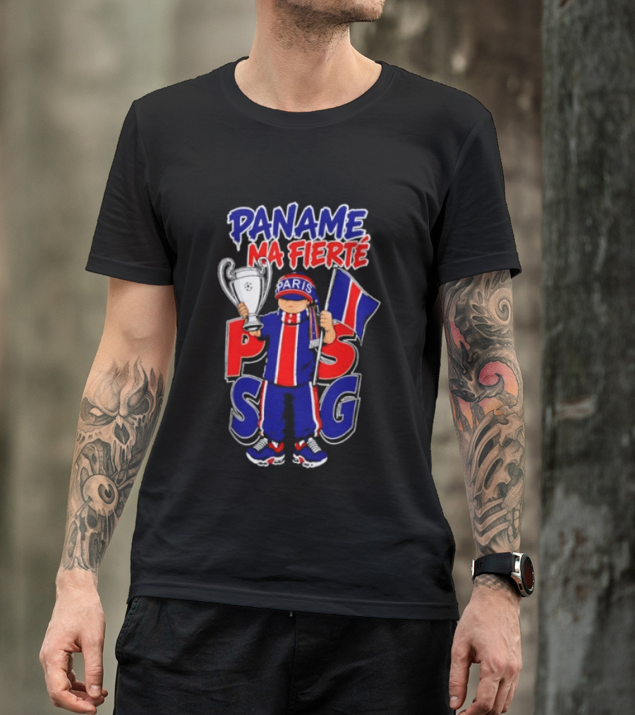 Paname Ma Fierté PSG Paris Trophy Flag Celebration T-Shirt