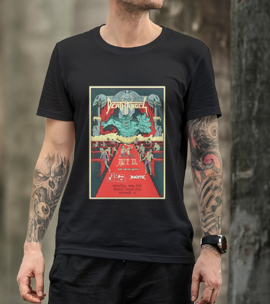 Death Angel Act III May 16 2026 Vio Lence Incite District Music Hall Norwalk CT T-Shirt