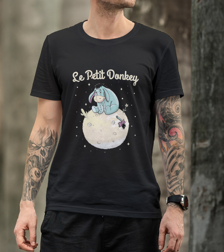 Le Petit Donkey Eeyore Sitting On Moon With Stars T-Shirt