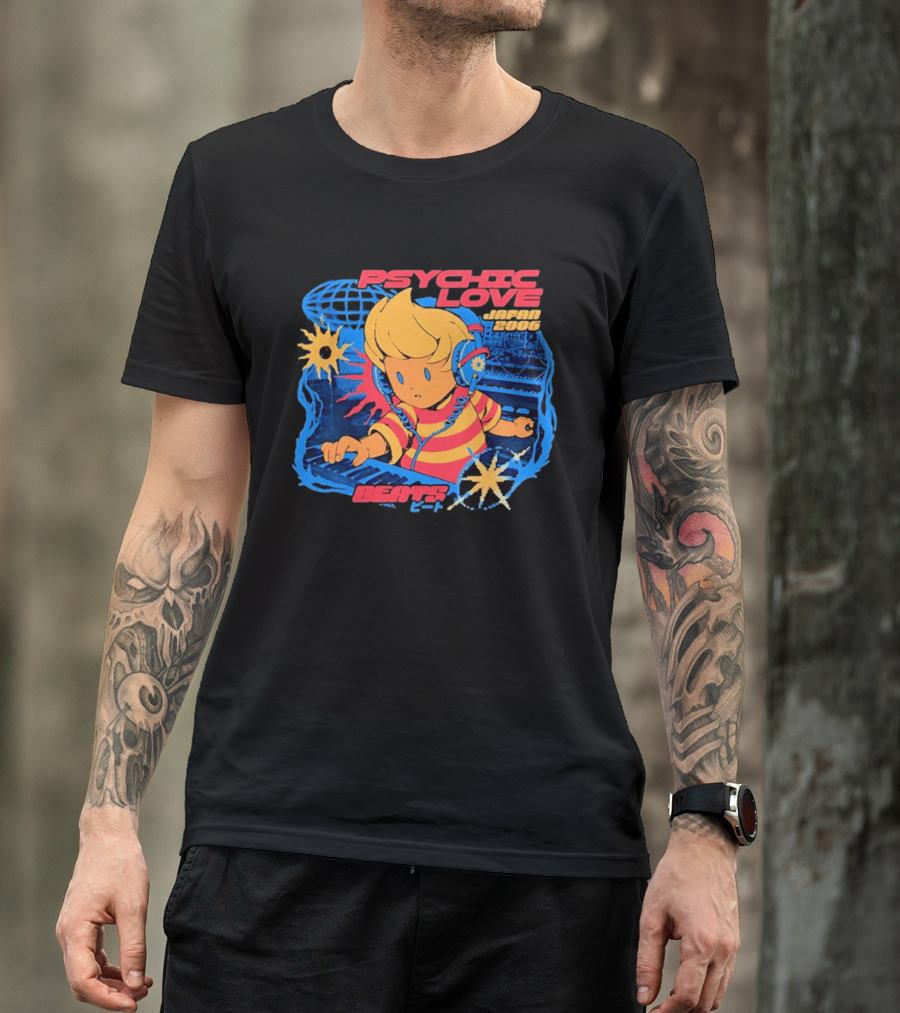 Psychic Love Japan 2006 Beats Retro Gaming Vibe T-Shirt