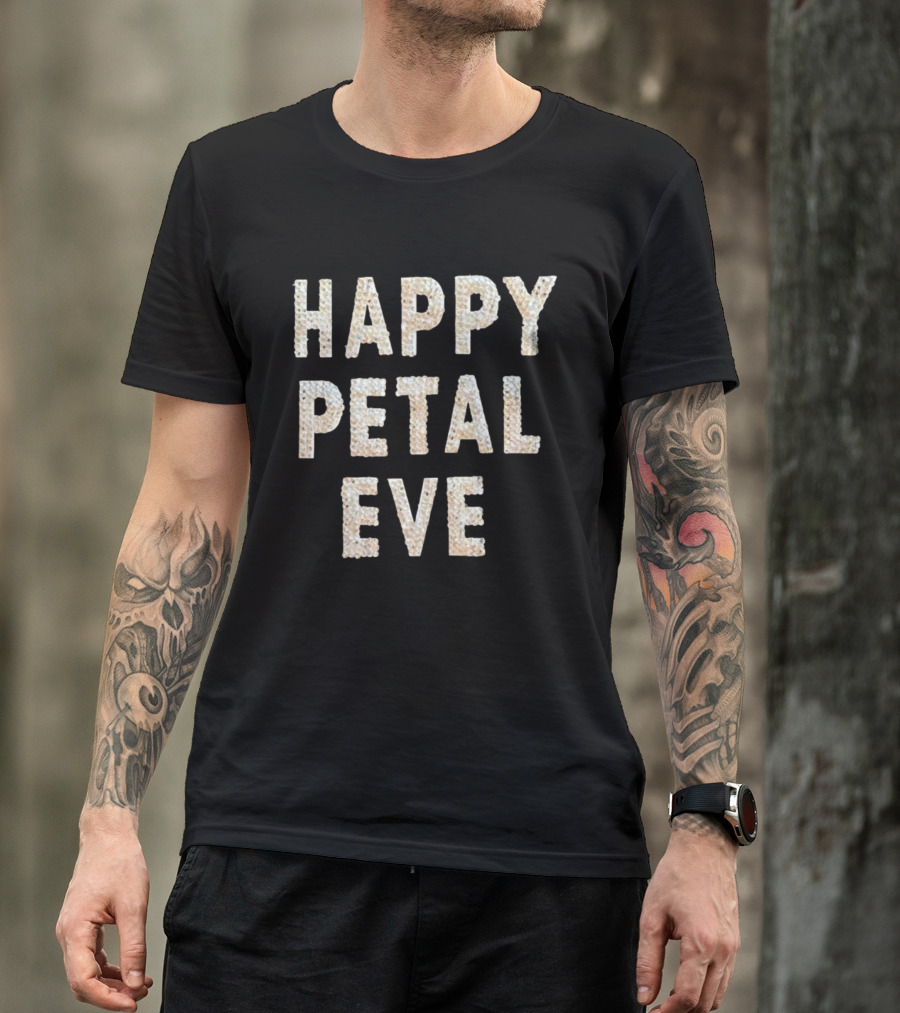 HAPPY PETAL EVE Rhinestone Lettering T-Shirt