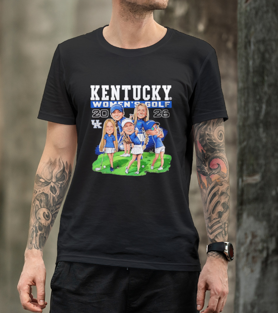 Kentucky Wildcats Women's Golf 2026 Caricature Team Players T-Shirt