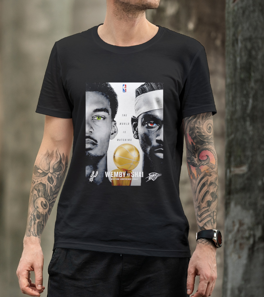 NBA Wemby Vs Shai Western Conference Finals The World Is Ing Spurs Thunder T-Shirt