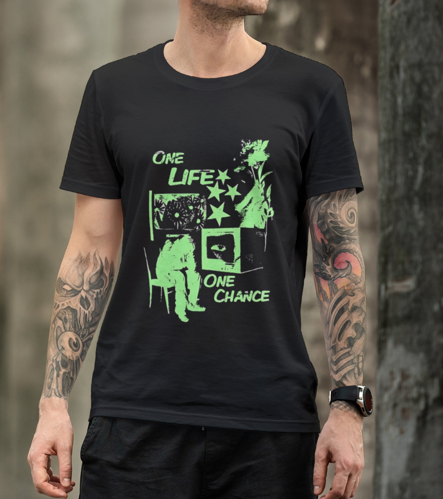 One Life One Chance Stars And Nature With Seated Figure T-Shirt