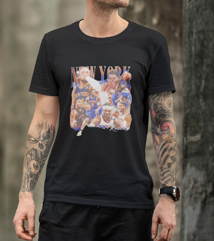 New York Knicks Jalen Brunson NBA Stars Collage T-Shirt