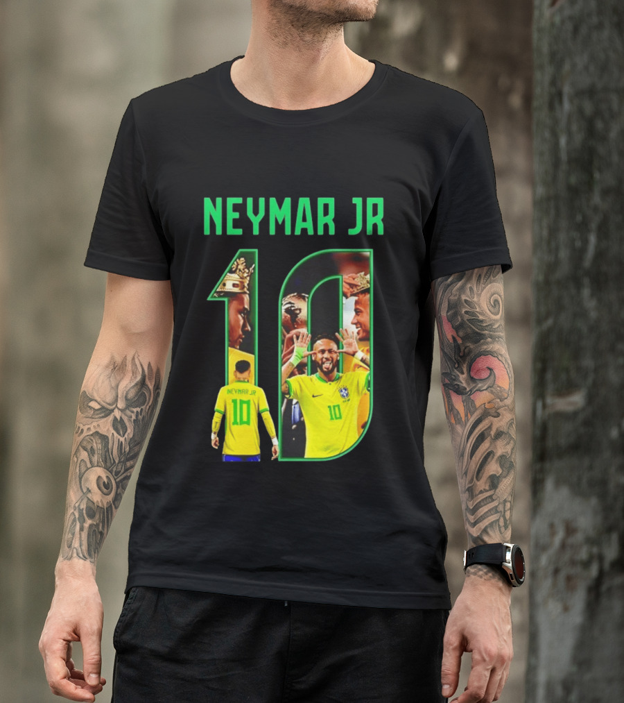 Neymar Jr 10 Brazil Soccer Iconic Celebration Images T-Shirt