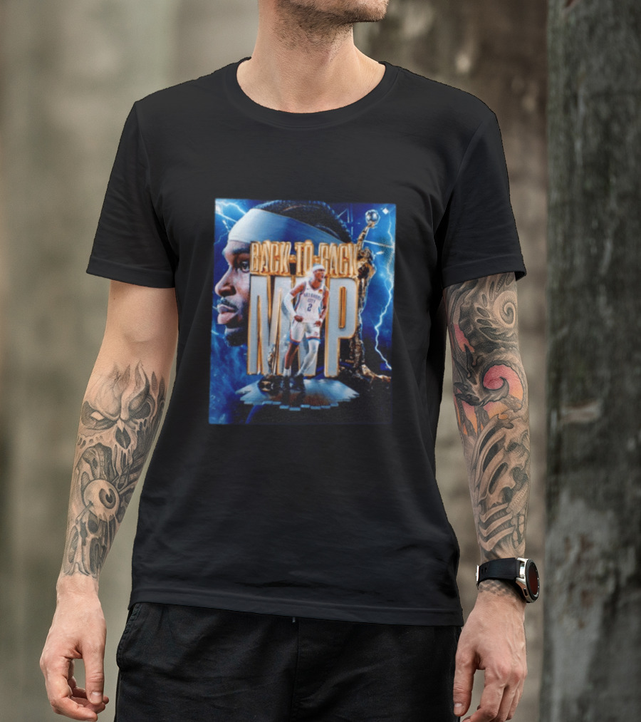 Shai Gilgeous Alexander Oklahoma City Back To Back MVP NBA Thunder T-Shirt