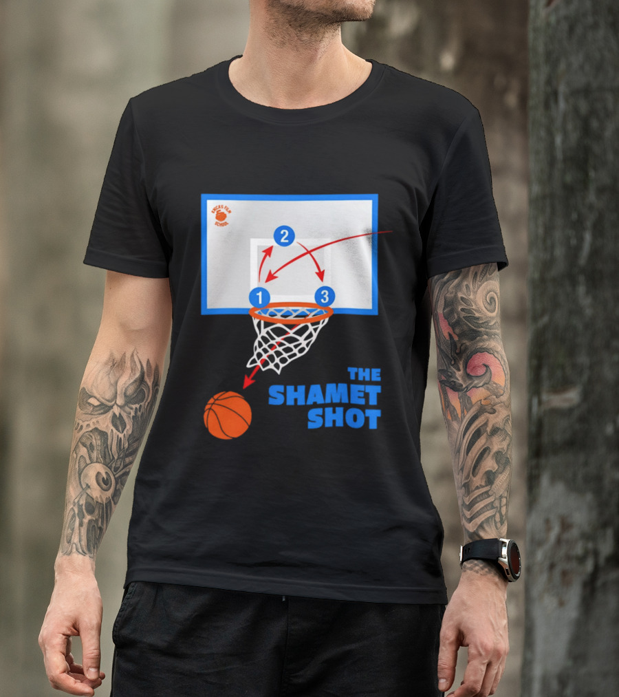 Knicks Fan School The Shamet Shot Diagram New York Knicks T-Shirt