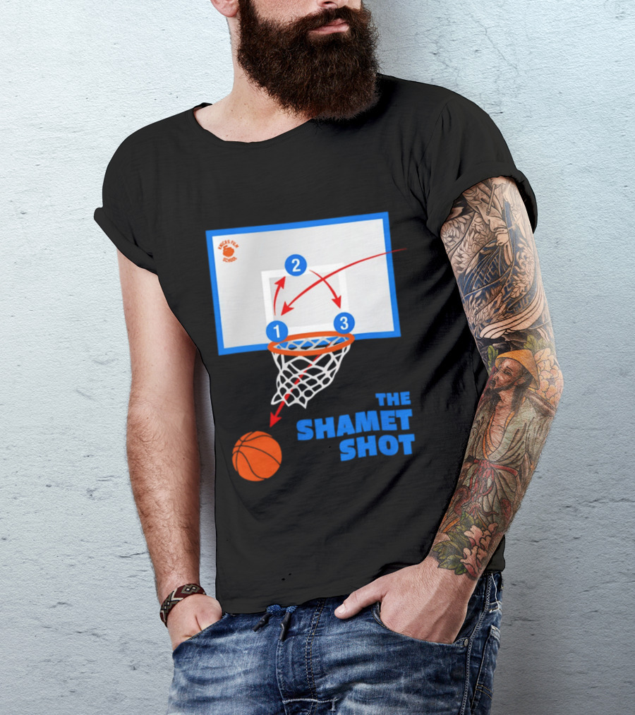 Knicks Fan School The Shamet Shot Diagram New York Knicks T-Shirt