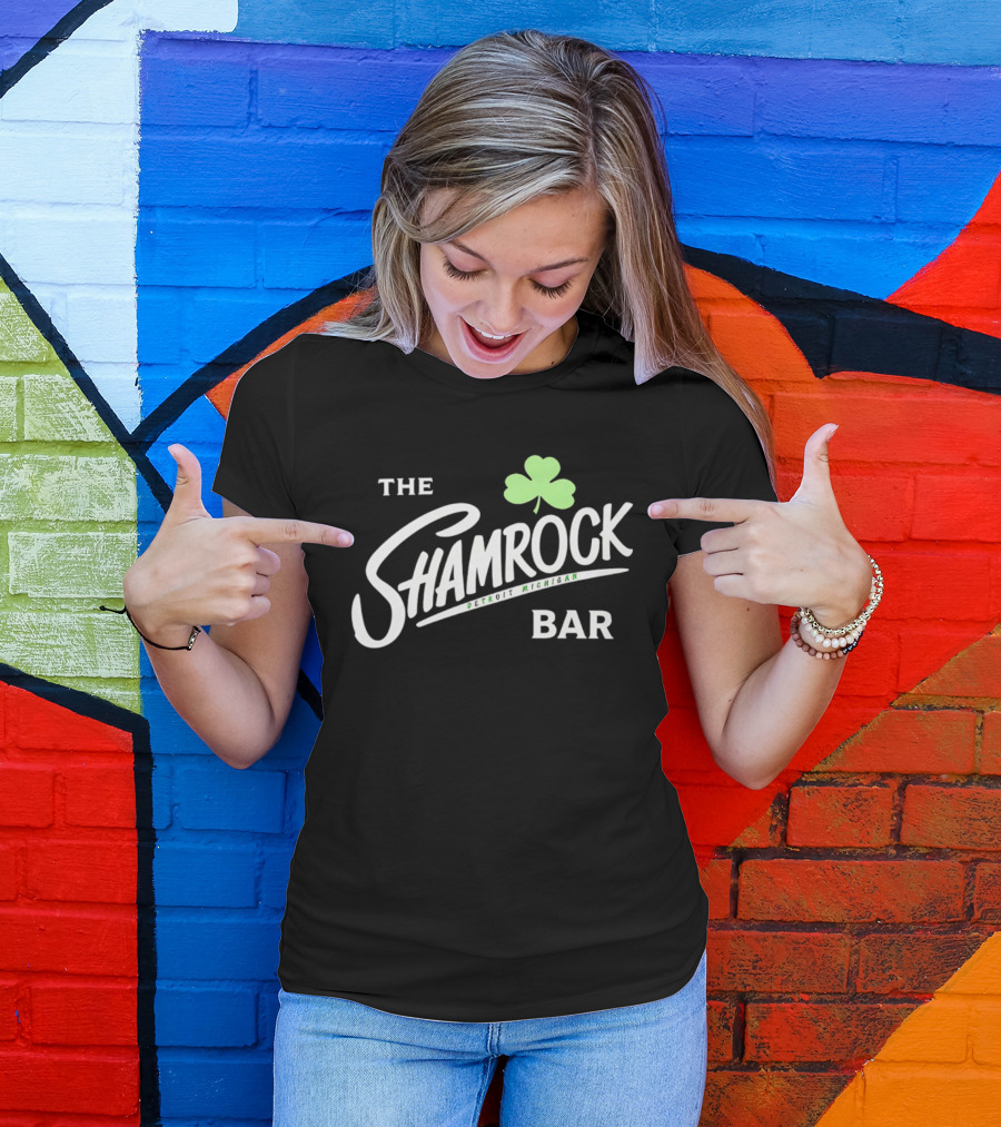 The Shamrock Bar Detroit Michigan Clover T-Shirt