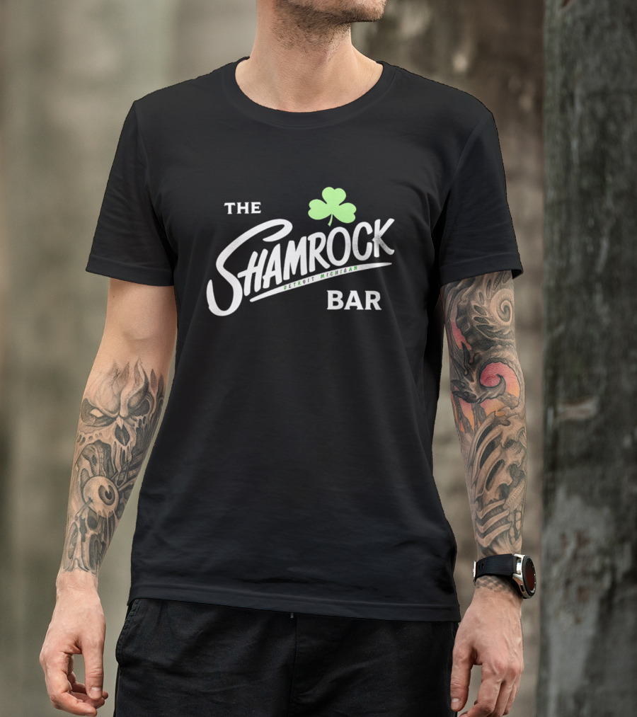 The Shamrock Bar Detroit Michigan Clover T-Shirt