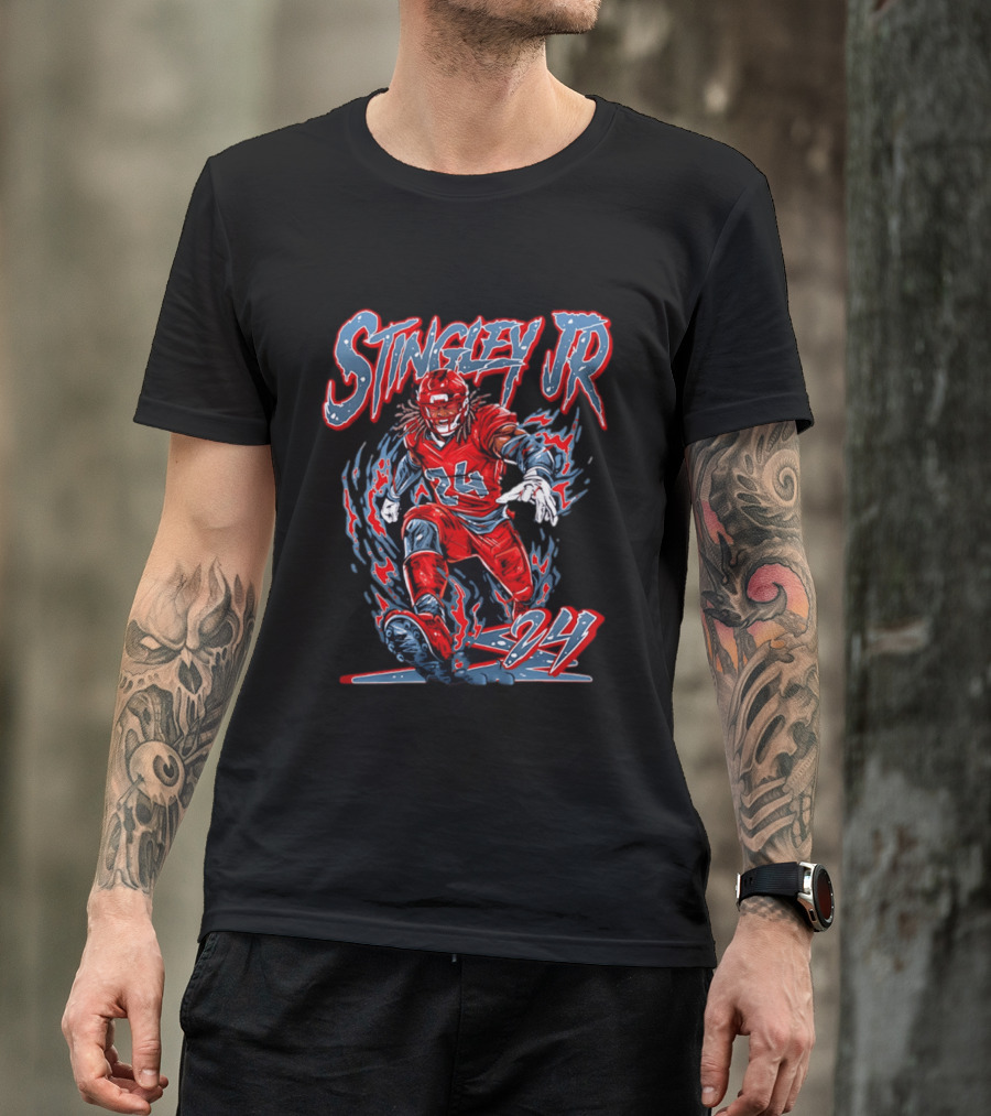 Houston Texans Stingley JR 24 Hand Drawn NFL Football T-Shirt
