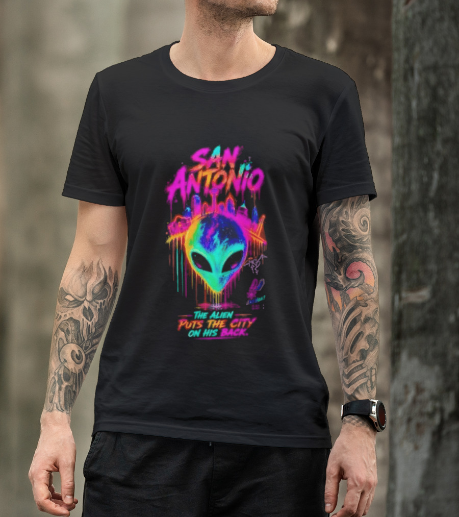 San Antonio Victor Wembanyama Alien Puts The City On His Back T-Shirt