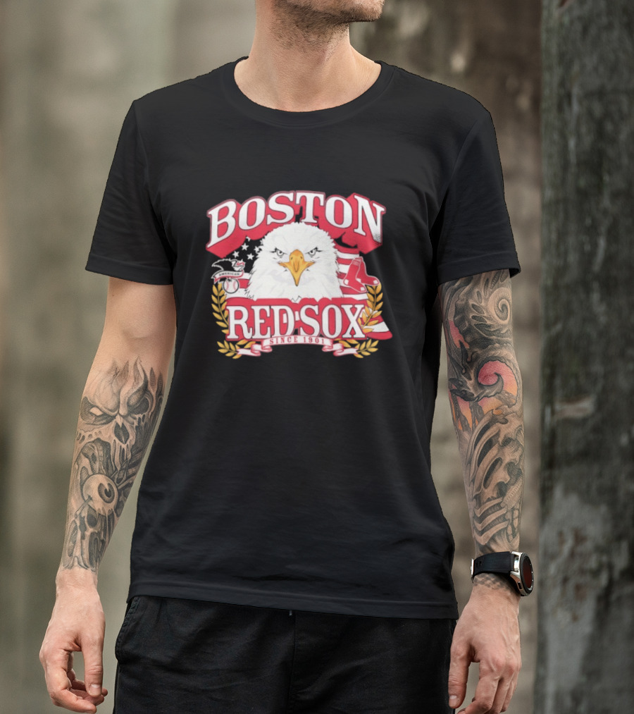 Boston Red Sox American League Eagle Patriotic Celebration Since 1901 T-Shirt