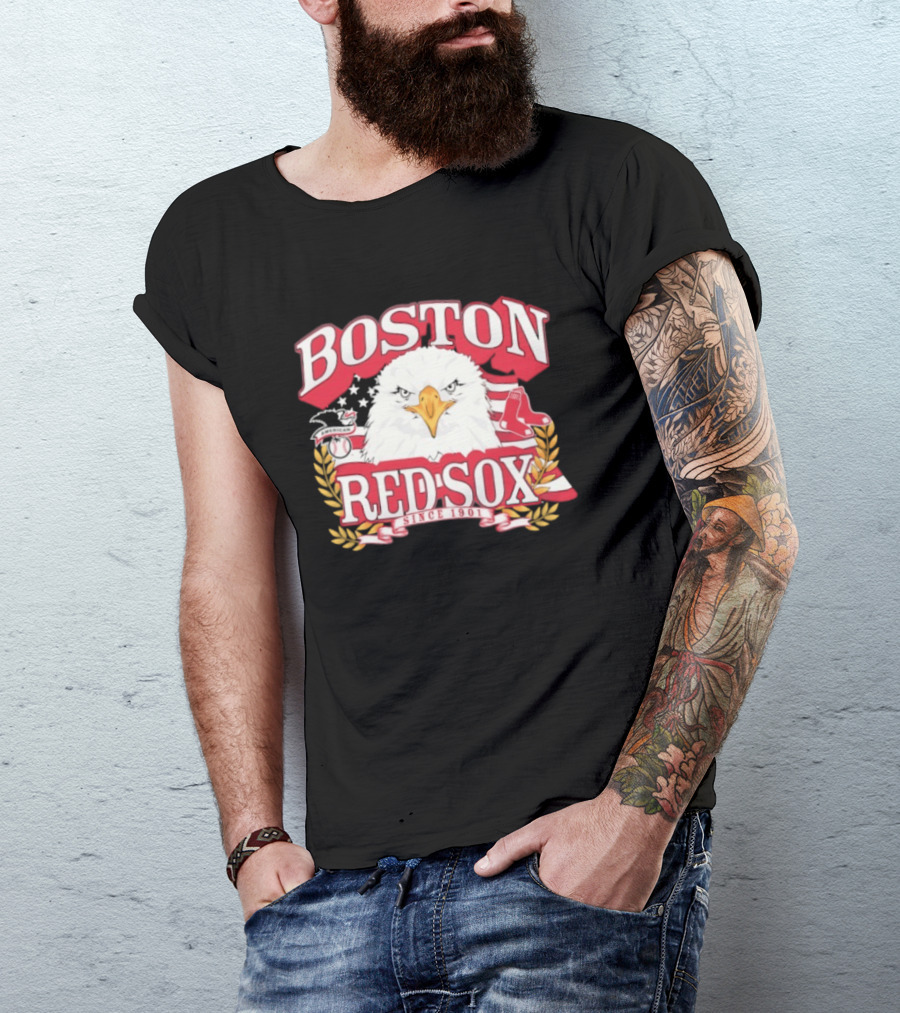 Boston Red Sox American League Eagle Patriotic Celebration Since 1901 T-Shirt